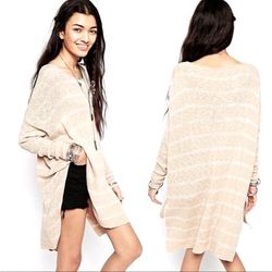 Free People Sweaters | Free People Oversized Tunic Sweater | Color: Cream/Tan | Size: S