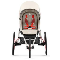 Cybex AVI Jogging Stroller Bundle - Cream/Orange Frame + Bleached Sand Seat Pack