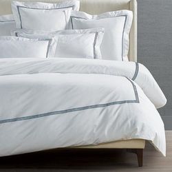 Ladder Stitch Bedding - Mist Blue, Mist Blue Sham, Euro Mist Blue Sham - Frontgate Resort Collection™