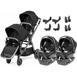Agio by Peg Perego Z4 + Primo Viaggio 4-35 Nido Twin Travel System - Black Pearl
