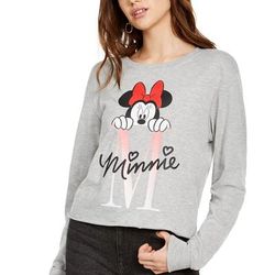 Disney Tops | Disney Juniors Minnie Long Sleeve Top | Color: Gray | Size: Sj