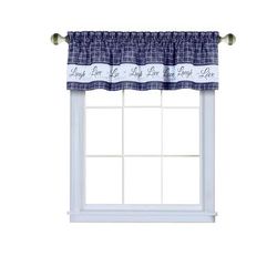 Live, Love, Laugh Window Curtain Valance - 58x14 by Achim Home Décor in Navy