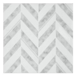 Retro 12x12 Self Adhesive Vinyl Floor Tile - Chevron - 20 Tiles/20 sq. ft. by Achim Home Décor in Silver