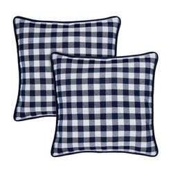 Buffalo Check Throw Pillow Covers - 18-in x 18-in - Set of Two by Achim Home Décor in Navy