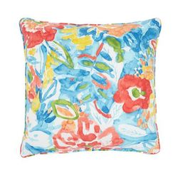 BH Outdoor Performance 16" Sq. Toss Pillow by BrylaneHome in Poppy Blue Outdoor Patio Accent Pillow Cushion
