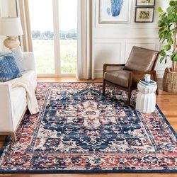 SAFAVIEH Charleston Vintage Oriental Navy/Red Rug