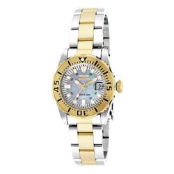 Invicta Pro Diver Swiss Ronda 585 Caliber Women's Watch w/ Mother of Pearl Dial - 30mm Steel Gold (17383)