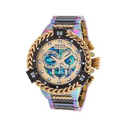 Open Box Invicta Reserve Swiss Ronda Z60 Caliber Men's Watch w/ Abalone Dial - 53mm Gold Black Iridescent (AIC-34725)