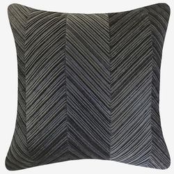 Chevron Velvet Decorative Pillow by Levinsohn Textiles in Steel