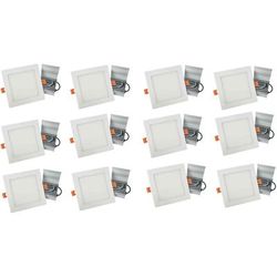 12 Pieces Set Of 6-in. W Square Aluminum Semi-Recessed Pot Lights In White - American Imanginations AI-29253