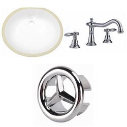 19.5-in. W CUPC Oval Undermount Sink Set In White - Chrome Hardware - American Imaginations AI-26835