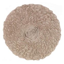 Bell Flower Round Bath Rug Collection by Home Weavers Inc in Linen (Size 30" ROUND)