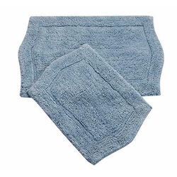 Waterford 2 Piece Set Bath Rug Collection by Home Weavers Inc in Blue