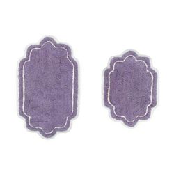 Allure 2 Piece Set Bath Rug Collection by Home Weavers Inc in Purple