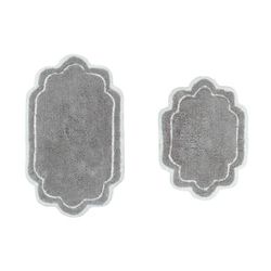 Allure 2 Piece Set Bath Rug Collection by Home Weavers Inc in Grey
