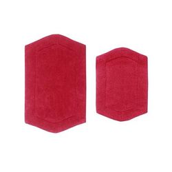 Waterford 2 Piece Set Bath Rug Collection by Home Weavers Inc in Red