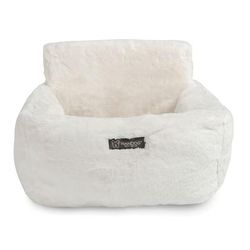 Ivory Cloud Collection Dog Car Seat Bed, 15" L X 13" W X 7" H, Small, Off-White / White