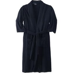 Men's Big & Tall Terry Bathrobe with Pockets by KingSize in Black (Size M/L)