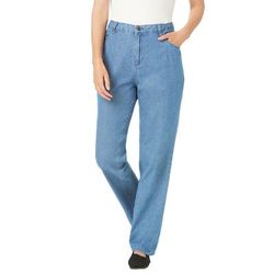 Plus Size Women's Perfect Relaxed Cotton Jean by Woman Within in Light Stonewash (Size 24 T)