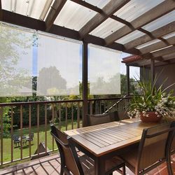 Wide Width Exterior Cordless Push-Up HDPE Roller Shade by Whole Space Industries in Cream (Size 30" W 66" L)