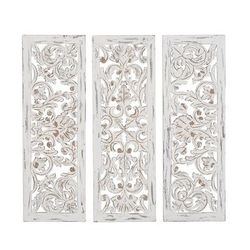 Juniper + Ivory Set of 3 12 In. x 36 In. Traditional Wall Decor Grey Wood - Juniper + Ivory 86486