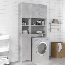 vidaXL Armadio da Bagno Grigio Cemento 32x25,5x190 cm in Truciolato