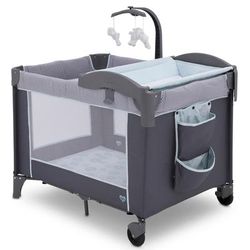 LX Deluxe Portable Baby Play Yard With Removable Bassinet and Changing Table in Eclipse - Delta Children 26201-2063