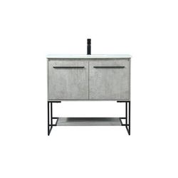 36 inch single bathroom vanity in concrete grey - Elegant Lighting VF42536MCG