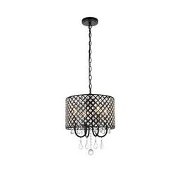 Elise 14 inch pendant in black - Elegant Lighting LD711D14BK