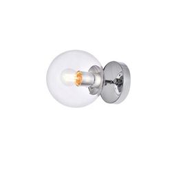 Mimi six inch dual flush mount and bath sconce in chrome with clear glass - Elegant Lighting LD2450C