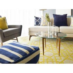 Petal 22" Square Cottage Navy Throw Pillow - Boutique Rugs