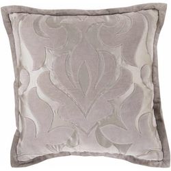 Balfron 18" Square Cottage Cotton Light Gray/Medium Gray Throw Pillow - Boutique Rugs