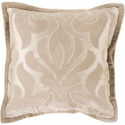 Dyserth 20" Square Cottage Cotton Oatmeal/Tan/Light Beige/Beige Throw Pillow - Boutique Rugs