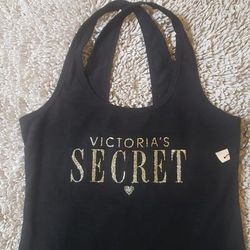 Victoria's Secret Tops | Black Vs Top | Color: Black/Silver | Size: Xs