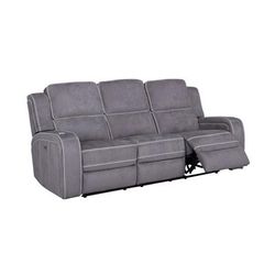 Power Reclining Sofa Dark & Light Grey - Global Furniture USA U8087-JS520-F07 DRK GRY/F06 LT GRY WELT-PRS