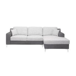 Dark Grey Loveseat & Chaise With 1 Pillow - Global Furniture USA U967-GREY/DRK GREY-SECTIONAL