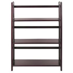 3-Shelf Folding Stackable Bookcase 27.5" Wide-Espresso by Casual Home in Espresso