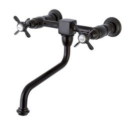 Kingston Brass KS1215BEX Essex Wall Mount Bathroom Faucet, Oil Rubbed Bronze - Kingston Brass KS1215BEX