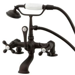 Kingston Brass CC209T5 Vintage 7-Inch Deck Mount Clawfoot Tub Faucet with Hand Shower, Oil Rubbed Bronze - Kingston Brass CC209T5