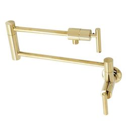 Kingston Brass KS4102CML Manhattan Wall Mount Pot Filler, Polished Brass - Kingston Brass KS4102CML