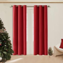 Deconovo 42 Width Solid Curtain Panel Pair(2 Panel)