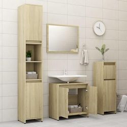 vidaXL Set Mobili da Bagno 4 pz Rovere Sonoma in Truciolato