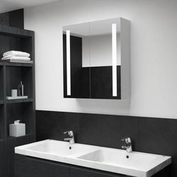 vidaXL Armadietto Bagno con Specchio e LED 60x14x62 cm