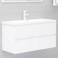 vidaXL Mobile da Bagno con Lavabo Integrato Bianco in Truciolato