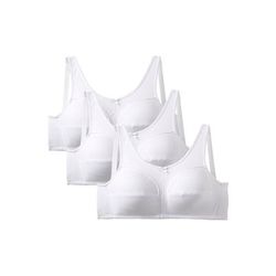 Plus Size Women's 3-Pack Cotton Wireless Bra by Comfort Choice in White Pack (Size 48 DDD)