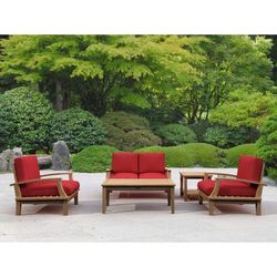 Brianna Bahama 5-Piece Deep Seating Loveseat Set - Anderson Teak Set-115