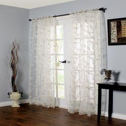 Wide Width Habitat Venice Indoor Single Pole Top Curtain Panel by Commonwealth Home Fashions in White (Size 54" W 95" L)