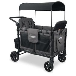WonderFold W4 Elite Multifunctional Quad (4 Seater) Stroller Wagon - Charcoal Gray