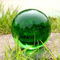 Boule de cristal quartz 30mm-100mm, sphère de verre verte, photographie IkCrystal, décor artisanal Feng Shui
