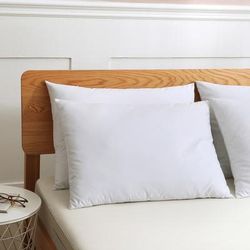 Twin Pack Duck Down Blended Bed Pillows with Cotton Cover by St. James Home in White (Size JUMBO)